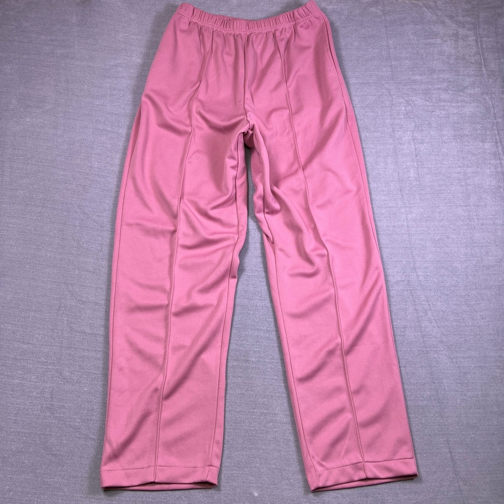 Blair Pintuck Front Elastic Waist High Rise Pull On Pants Womens 14TL‎ Pink Poly